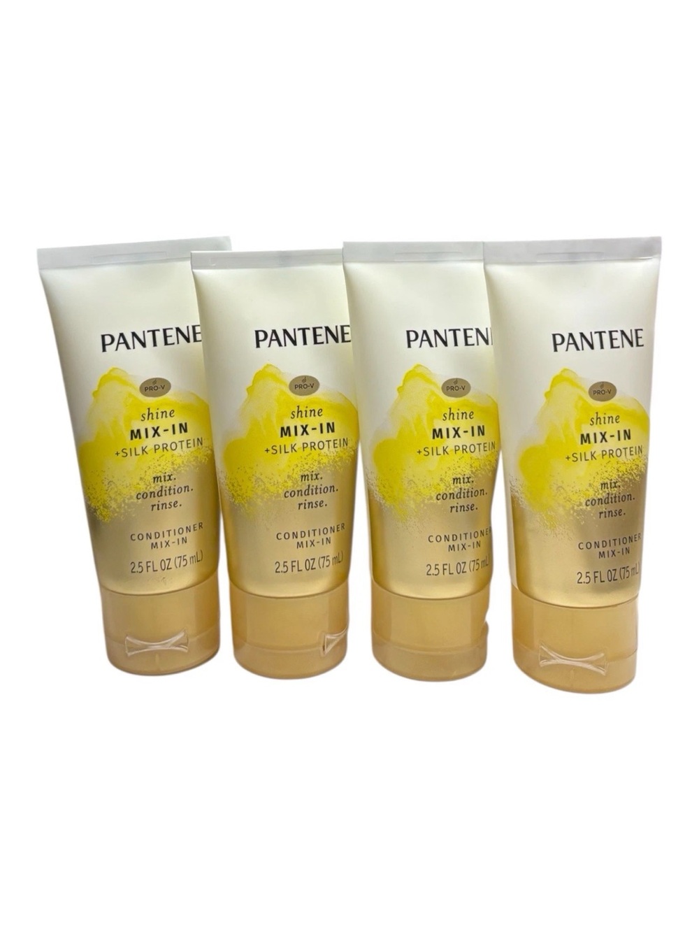 (4) Pantene Pro V Shine Mix In Silk Protein Conditioner Mix-in Rinse 2.5oz